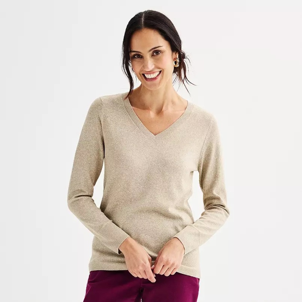 EUC Croft & Barrow The Extra Soft V-Neck Sweater